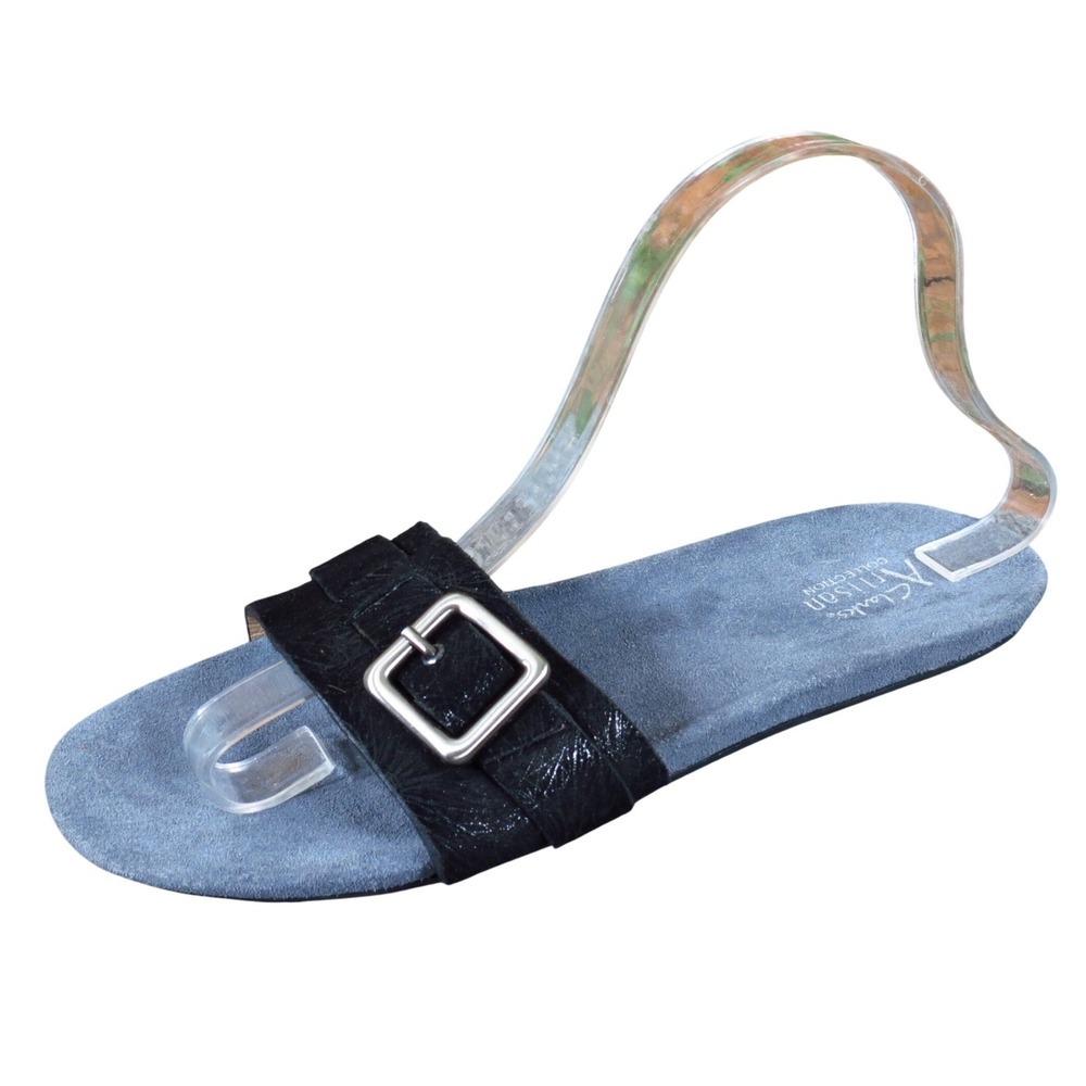 Clarks Artisan Women Slide Sandals Size 8.5M Summer Comfort Black Buckle Strap